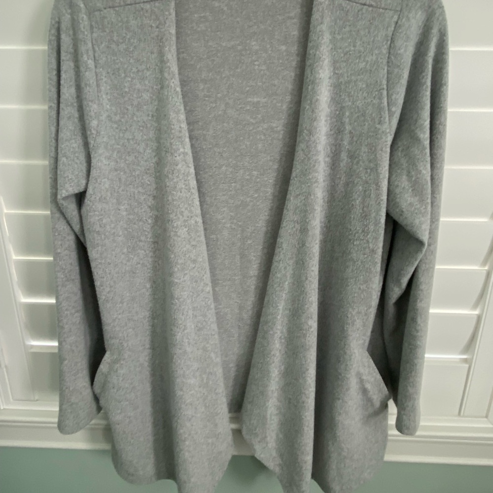 Style & Co. Women's Gray Open Cardigan with pockets